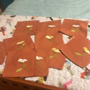 11 Vintage  unused cotton appliqué napkins
